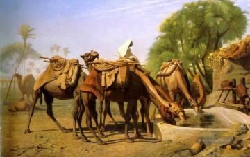  arab - Kamele am Brunnen Arabien Jean Leon Gerome